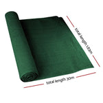 Instahut 50% Shade Cloth 1.83x30m Shadecloth Sail Heavy Duty Green SH-CL-183X300-100-GR