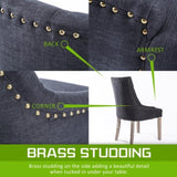 4X French Provincial Dining Chair Oak Leg AMOUR BLACK V274-FT-FC8443-BK4