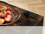 Kitchen Island Cart on Wheels with Charging Station, Black, 83x38x82cm V178-59332