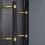 20PCS/Lot Solid Brass Cabinet Modern Gold with Black Knurled Textured Cabinet Handles Brass V1188-WTJ-SJH-1075