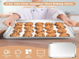 Stainless Steel Toaster Oven Trays, 2 Pack Small Non Toxic Baking Cookie Sheets for Cake Baking, V1189-LC-RY-00060
