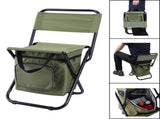 Blue 3-in-1 Portable Folding Camping Chair with Built-in 10L Cooler Bag Lightweight Backpack Stool V888-ELOSUNG40839
