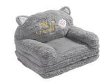 Kids Sofa for Baby Toddler Cute Cartoon Cat Convertible Armrest Chair Fold Out Couch Bed for Napping V1294-YM0901-3116230017312