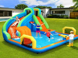 AirMyFun Kids Inflatable Pool Water Slide Cannon Splash Park Castle Outdoor Toys 427X374CM IOT-B-83019A-MC