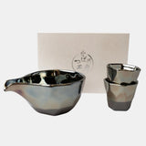 Sake Set Faceted Ink Glaze V637-C0895