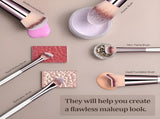 Champagne Gold Makeup Brush Set Professional, Cruelty-Free for Foundation, Blush & V1107-CHAMPAGNE GOLD MAKEUP BRUSH SET