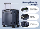 Wanderlite 2pcs Trunk Luggage Suitcase Travel Carry On TSA Lock 12" 20" Navy LUG-ABS-TRUK-12-20-NA