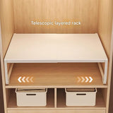 White Adjustable Closet Shelf Organizer, Expandable Wardrobe Divider Rack for Cabinet, Kitchen, and V888-ELOSUNG51360