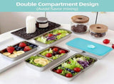4 Pack Stainless Steel Lunch Box, Leakproof Food Storage Containers Lids, Bento Snack Boxes V1237-ZY-917-189