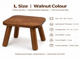 Versatile Solid Wood Small Stool and Mini Side Table with Rounded Square Top and Cylindrical Legs V1341-ZY-CDAYK5YM-M-WALNUT