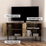 Artiss Corner Entertainment Unit Stand TV Cabinet Open Storage Shelf 120CM FURNI-L-COR01-TV121-WD-AB