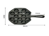 SOGA 2X 18CM Cast Iron Takoyaki Fry Pan Octopus Balls Maker 12 Hole Cavities Grill Mold ZPAIB2X2
