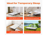 Rollaway Bed, 96.5 cm x 190 cm Folding Bed with 10 cm Mattress, Twin Size Foldable Bed with Sturdy V952-ZDC38YC4INCHYORRBV0