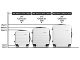 Wanderlite 3Set 20-24-28 Inch with TSA Lock Spinner Travel Suitcase Carry On Hard Shell LUG-ABS-AJ-3SET-WH
