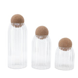 3Pcs Glass Jars with Ball Cork Transparent Sealing Storage Container for Tea Coffee Cereals V1294-YM0901-3118210123711