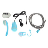 Portable Outdoor Shower Kit USB Rechargeable Camping Shower Set with Water Pump Blue V1294-YM0706-3111230170111