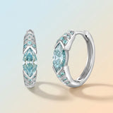 Elegant Ear Cuff with Teal Marquise Moissanite and 925 Silver Finish, Hypoallergenic and V1341-ZY-2Q449W4V-MOISSANITE-PREMIUMS925