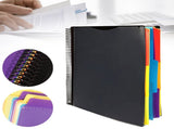Spiral Binder Project Organizer - 6/12 Pockets with Assorted Tabs, Tear Poly Material, 1/3 Cut Tabs, V1189-LWWAL-20260401-05794