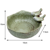 Bird Bath Bird Feeder Bird Bowl Ceramic Water Bath Bird Bath Feeding Station Garden Decoration V1366-AZ2-W-18598