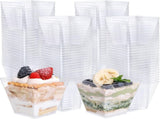 360x Premium Plastic Square Dessert Cups BPA Free Extra Strong Bulk - Clear V563-HP0608-10