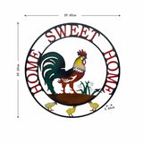 Laser Cut Rooster Home Sweet Home Wall Art 60cm V637-71645RST