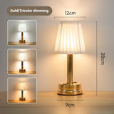 Gold Creative LED Rechargeable Table Lamp 3 Adjustable Light Modes Touch Control USB Charging V888-ELOSUNG13526