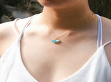 Gift Box - Aroma Necklace 925 Silver, Gold coated - Green Shell Ocean Breeze Purify V760-GBAJ - 13