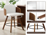 Artiss Wooden Bar Stools Swivel Kitchen Counter Stool Chair 58cm Seat Height BA-TW-W0099-WH