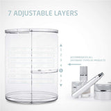 360 Degree Rotation Makeup Organizer Adjustable with Multifunction Cosmetic Storage Box V178-14018