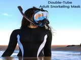 Adult Full Face Snorkel Mask Dual Tube 180&deg Panoramic Anti-Fog, Unisex Snorkelling Gear for Outdoor V1232-FQJ-002