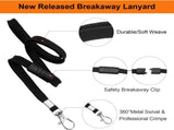 Breakaway Neck Lanyards Key Chain - Black Badge Lanyards or ID Badge Holders, Comortable Neck Straps V1259-DP01-F-377