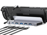 CHOETECH HUB-M77-GY PD100W 5-in-1 USB-C PDHDMIUSB 3.0A/FUSB2.0 Steam Deck Docking Station V28-ELECHOHUBM77GY