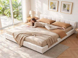 Artiss King Bed Frame with Charging, LED Lights & Tufted Headboard BFRAME-I-PUFF-K-WH-AB