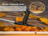 Extendable Gutter Cleaning Tool with L-Shaped Scoop Head and Hanging Hook for Removing Leaves and V1341-ZY-QEZE7J2F-SILVER