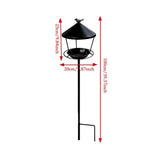 Birds Feeder With Iron Ground Mounted Ring Stand, Large Platform Feeder Tray - Standing Iron V1366-AZ2-W-26889
