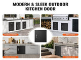 BBQ Access Door 415 x 570 mm - Flush Mount Outdoor Kitchen Cabinet Door Matte Black Reversible for V767-VVR-DMMBSCJM16X2HCHIDV0