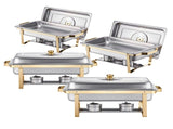 Chafing Dish Buffet Set, 8 Qt 4 Pack, Stainless Steel Chafer with 4 Full Size Pans, Rectangle V952-ZFXBXGBLSTGKXK5LUV0