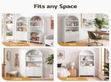 Artiss Buffet Sideboard Cabinet Pantry X2 180CM Arched Storage Bookshelf White FUR-Z-SID180-ARCH-WH-ABX2