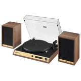 Vinyl Record Shelf Turntable with Speakers, Walnut Finish V178-69015