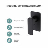 Single Square Shower Bath Mixer Tap Bathroom WATERMARK Approved in Black V63-847961