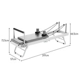 Eeeza Foldable Pilates Reformer, Silent Resistance with Adjustable Steel Frame V1316-PR-CQ-001-GRY