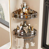 Gray Shower Caddy 3-Tier Corner Caddy Shower Hooks Bathroom Storage Rust-Resistant V1347-113-38886