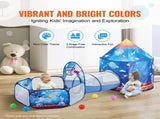 3 in 1 Kids Play Tent with Tunnel for Boys, Girls, Babies and Toddlers, Royal Blue Color Rocket V767-VVR-PPSDZPX3DHJ0CMQ25V0