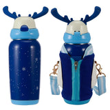 Portable Cute Stainless Steel Thermal Insulation Water Bottle with Straw for Children 500mlBlue V1294-YM0901-3117200122912