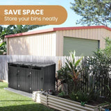 PLANTCRAFT Triple Steel Wheelie Garbage Bin Storage Shed, Enclosure with 3 Opening Doors V219-GBGSTLPCGS3A