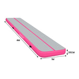 Powertrain Airtrack 20cm Thick 4m x 1m Inflatable Gymnastics Tumbling Mat Air Track - Pink IFM-XBO-004-PK