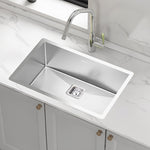 810x505mm Handmade 1.5mm Stainless Steel Undermount / Topmount Kitchen Sink with Square Waste V63-817883