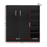 Artiss Shoe Rack Cabinet 21 Pairs Adjustable Shelves Black Clair FURNI-SHOE-21-BK-AB