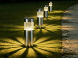 Solar Pathway Lights Outdoor, Stainless Steel Solar Garden Lights, Bright 35LM Warm White LED, Auto V1107-118-31566-BLK-4PACK