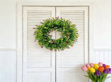 Vibrant Wildflower Garland, Dried Flower Wreath, Elegant Spring and Summer Decor for Front Door, V1192-AZ-W-24438